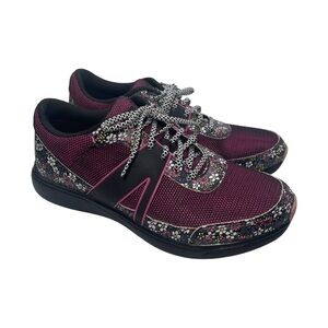 Traq by Alegria Shoes‎ Women’s Size 38 EU Pink Black Qarma Wild Flower Sneakers